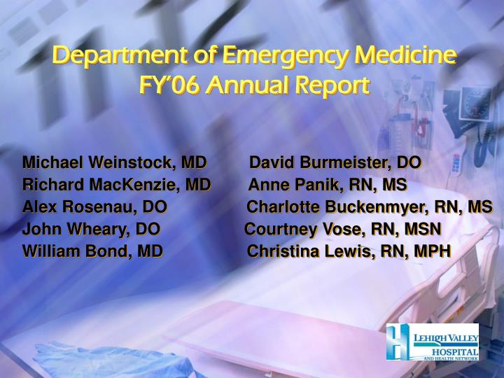 department of emergency medicine fy 06 annual report