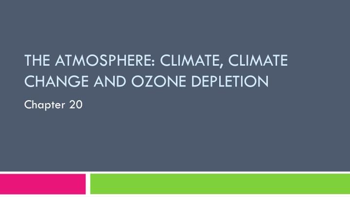 the atmosphere climate climate change and ozone depletion