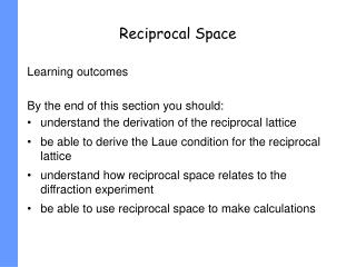 Reciprocal Space