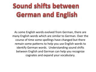 Sound shifts between German and English