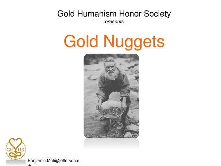 gold humanism honor society presents