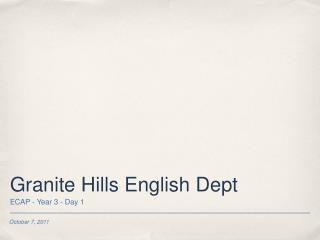 Granite Hills English Dept