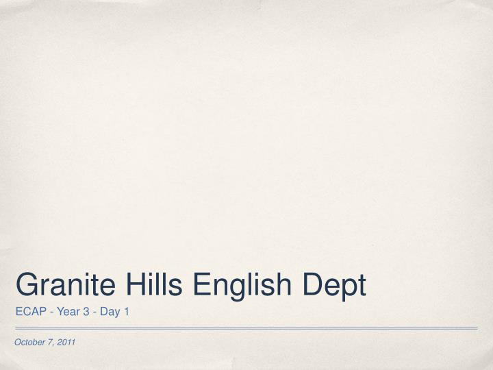 granite hills english dept