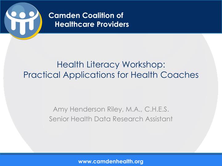 health literacy workshop practical applications for health coaches