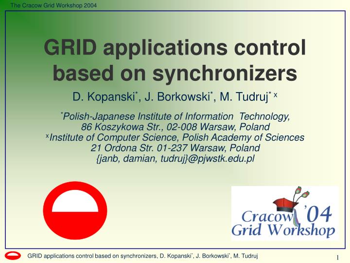 grid applications control based on synchronizers