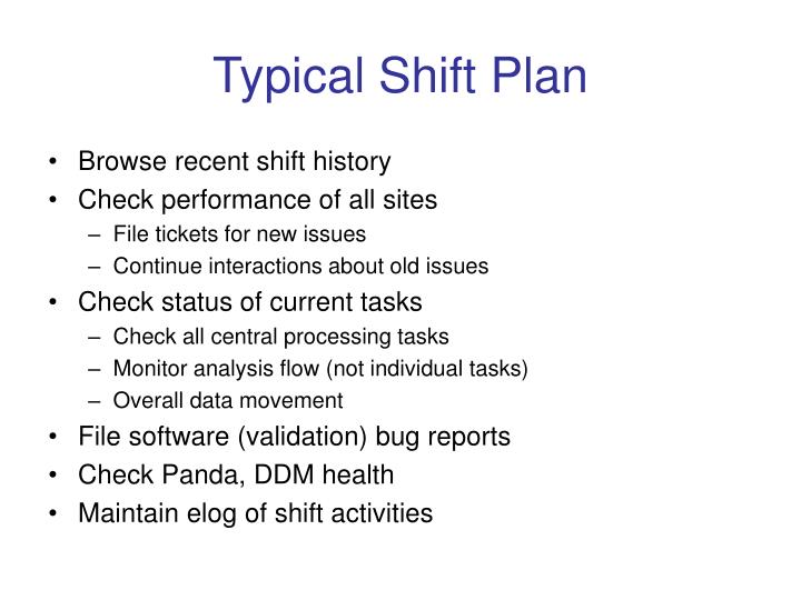 typical shift plan