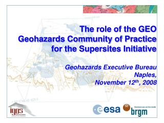 Role of the GEO Geohazards Community of Practice