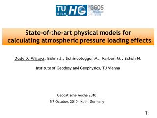 State-of-the-art physical models for calculating atmospheric pressure loading effects