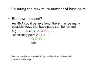Counting the maximum number of base pairs