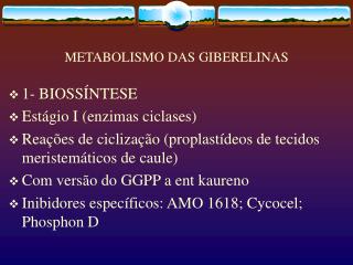 metabolismo das giberelinas