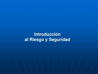 introducci n al riesgo y seguridad