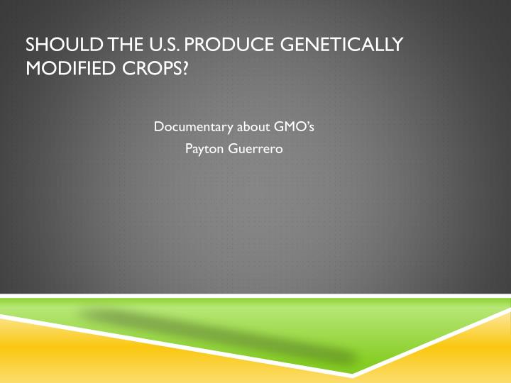 should the u s produce genetically modified crops