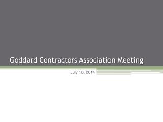 Goddard Contractors Association Meeting