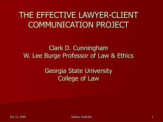 Initiated in 1998 by Washington University and the Centre for Legal Education in Australia