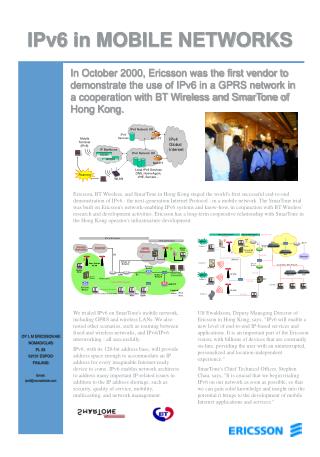 IPv6 in MOBILE NETWORKS