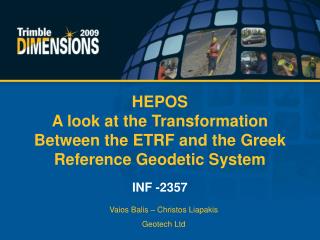 HEPOS A look at the Transformation Between the ETRF and the Greek Reference Geodetic System