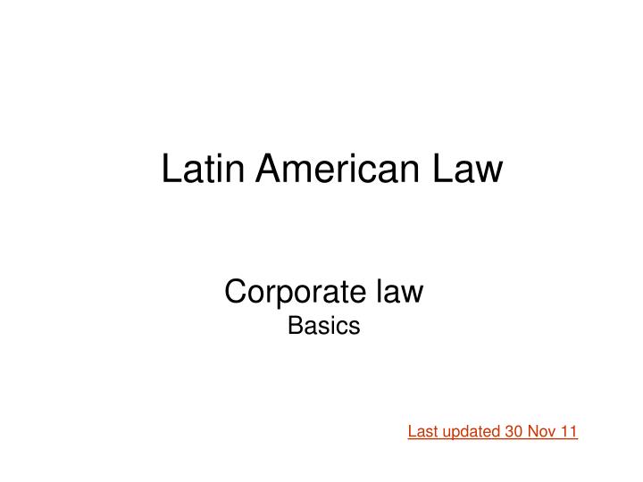 corporate law basics