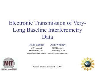 Electronic Transmission of Very-Long Baseline Interferometry Data