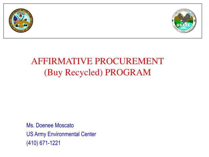 affirmative procurement buy recycled program