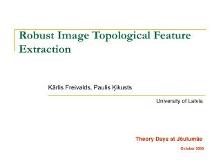 Robust Image Topological Feature Extraction