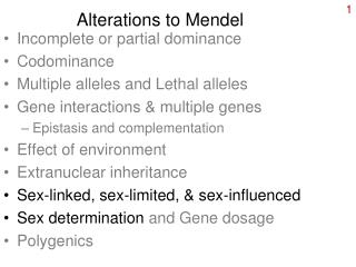 Alterations to Mendel