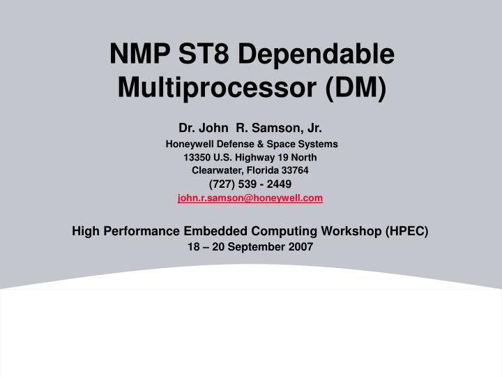 nmp st8 dependable multiprocessor dm