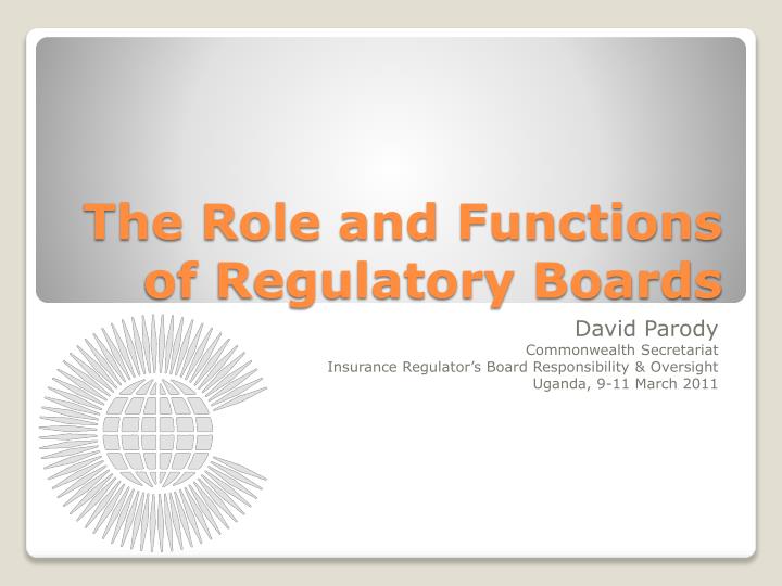 the role and functions of regulatory boards