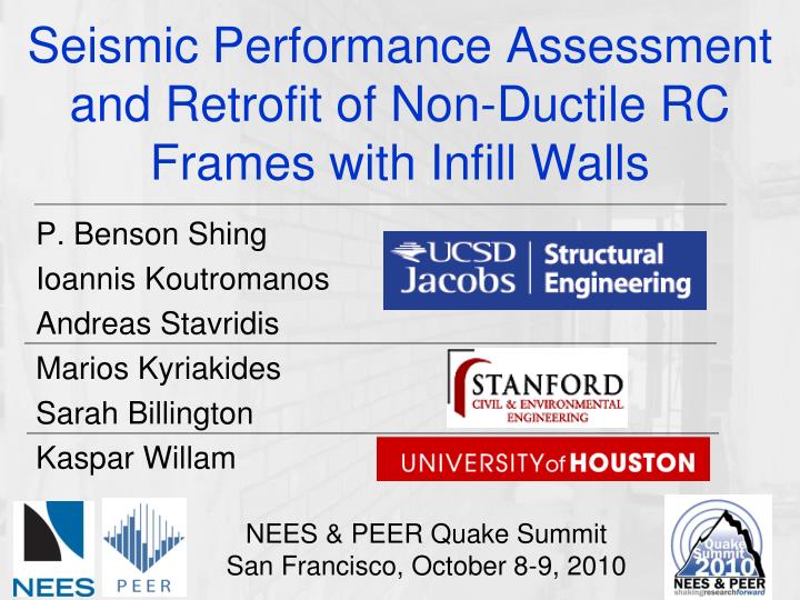 seismic performance assessment and retrofit of non ductile rc frames with infill walls