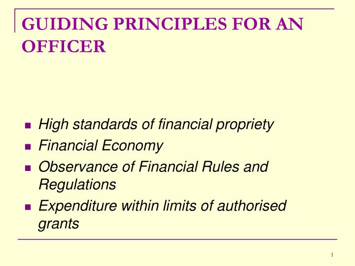 guiding principles for an officer