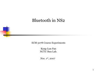 Bluetooth in NS2