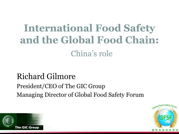 international food safety and the global food chain