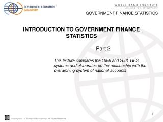 GOVERNMENT FINANCE STATISTICS