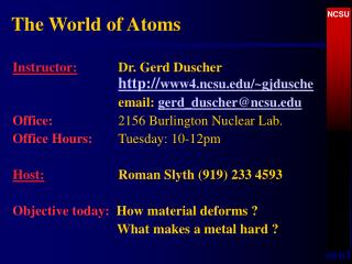 The World of Atoms