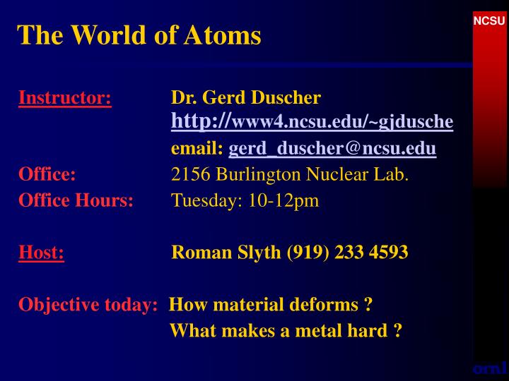 the world of atoms