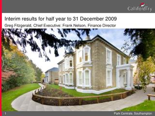 Interim results for half year to 31 December 2009