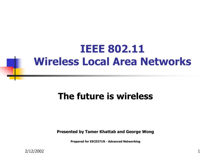 ieee 802 11 wireless local area networks