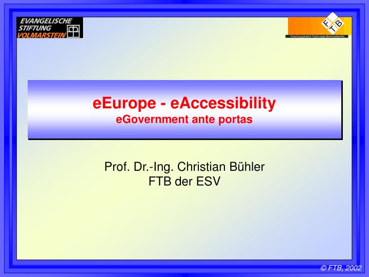 eeurope eaccessibility egovernment ante portas
