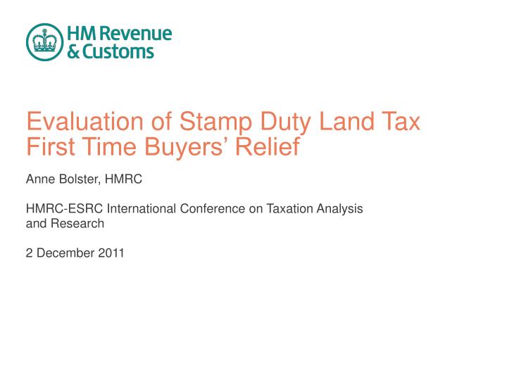 evaluation of stamp duty land tax first time buyers relief