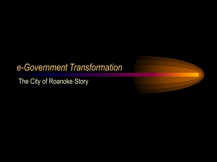 e government transformation