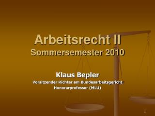 arbeitsrecht ii sommersemester 2010