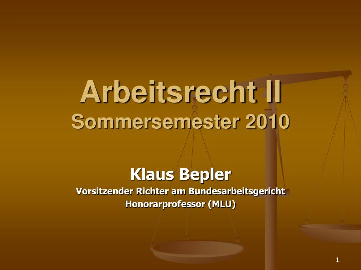 arbeitsrecht ii sommersemester 2010