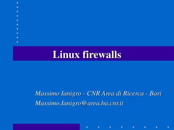 linux firewalls