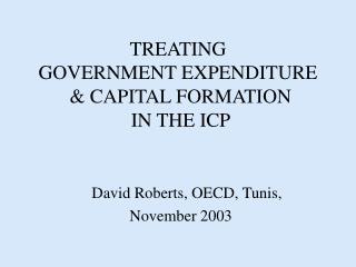 TREATING GOVERNMENT EXPENDITURE &amp; CAPITAL FORMATION IN THE ICP