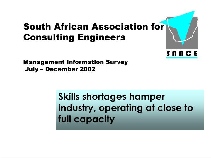 south african association for consulting engineers management information survey july december 2002
