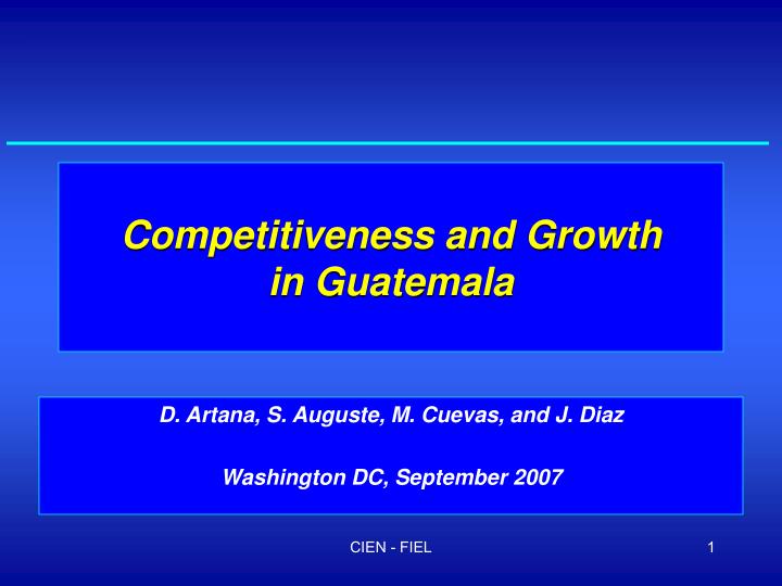 competitiveness and growth in guatemala
