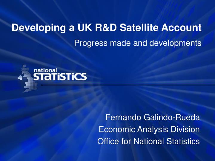 developing a uk r d satellite account