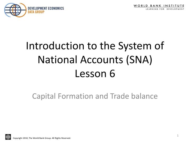 introduction to the system of national accounts sna lesson 6