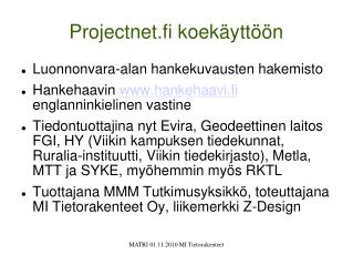 projectnet fi koek ytt n