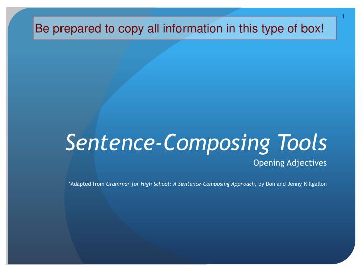 sentence composing tools