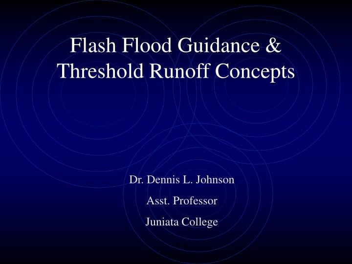 flash flood guidance threshold runoff concepts